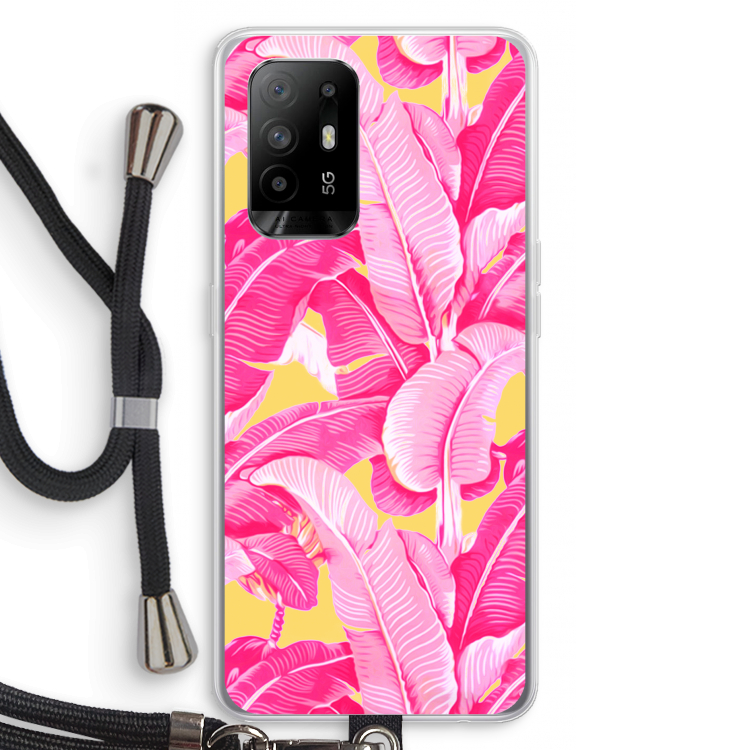 Pink Banana: Oppo A94 5G Transparant Hoesje met koord