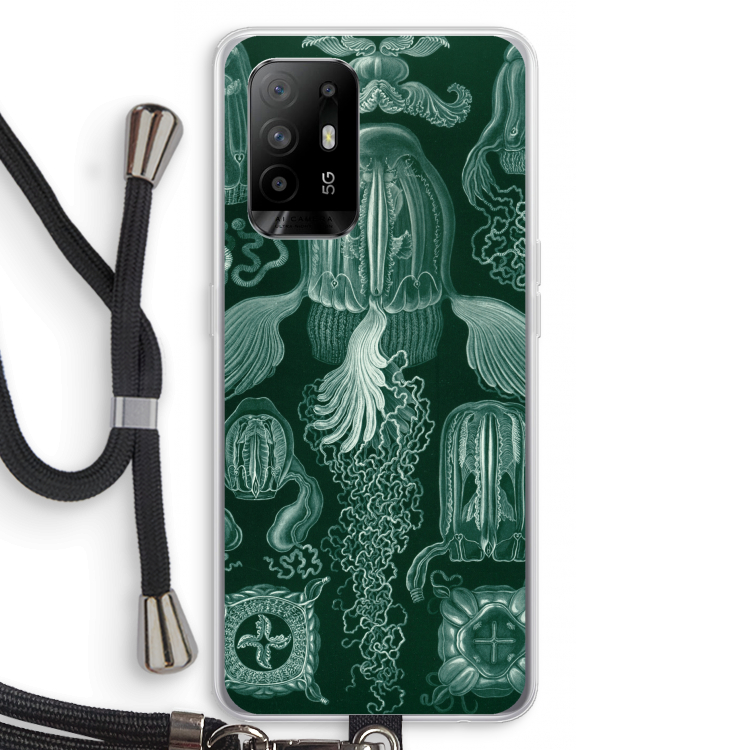 Haeckel Cubomedusae: Oppo A94 5G Transparant Hoesje met koord