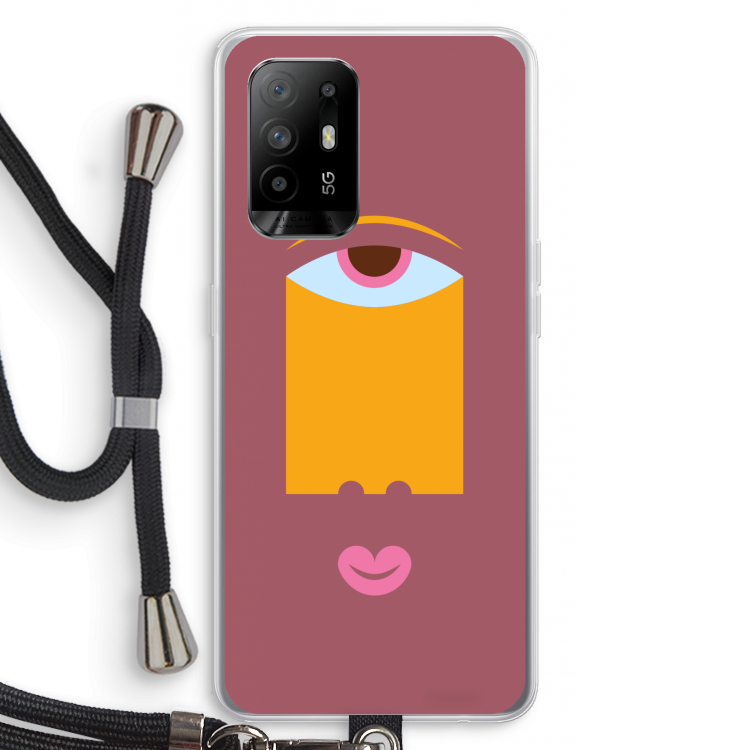 Mono V: Oppo A94 5G Transparant Hoesje met koord