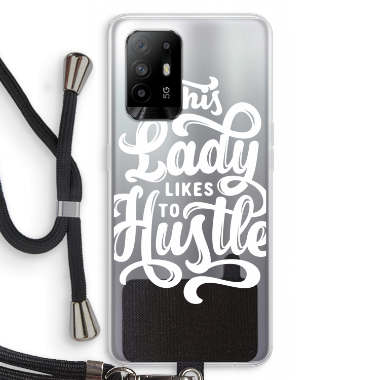 Hustle Lady: Oppo A94 5G Transparant Hoesje met koord