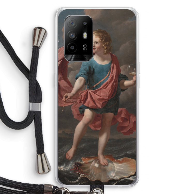 Soap Bubbles: Oppo A94 5G Transparant Hoesje met koord