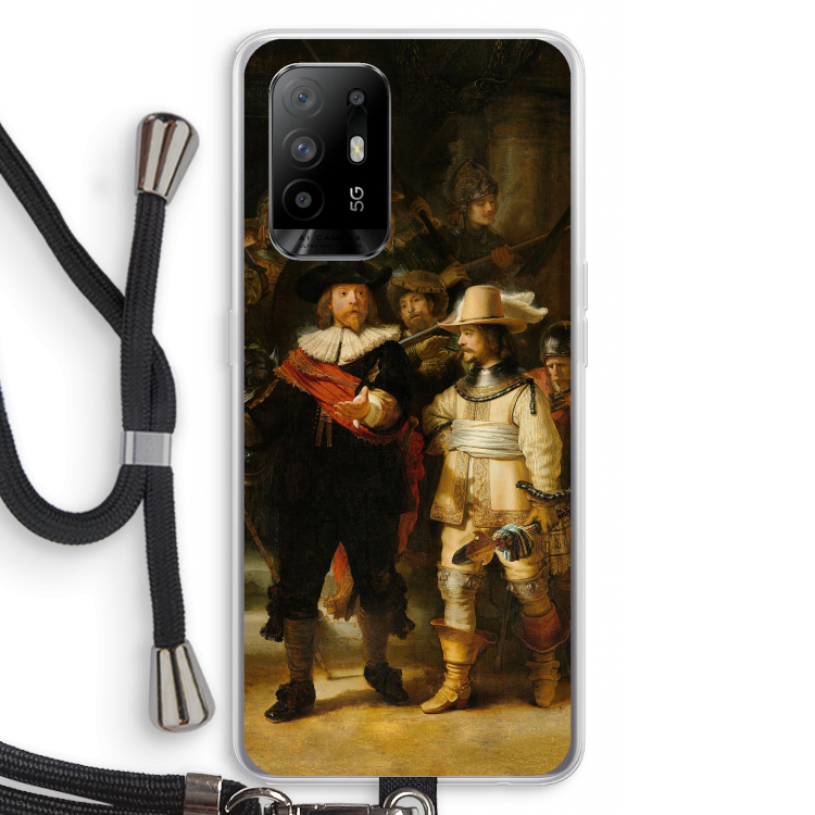 De Nachtwacht: Oppo A94 5G Transparant Hoesje met koord