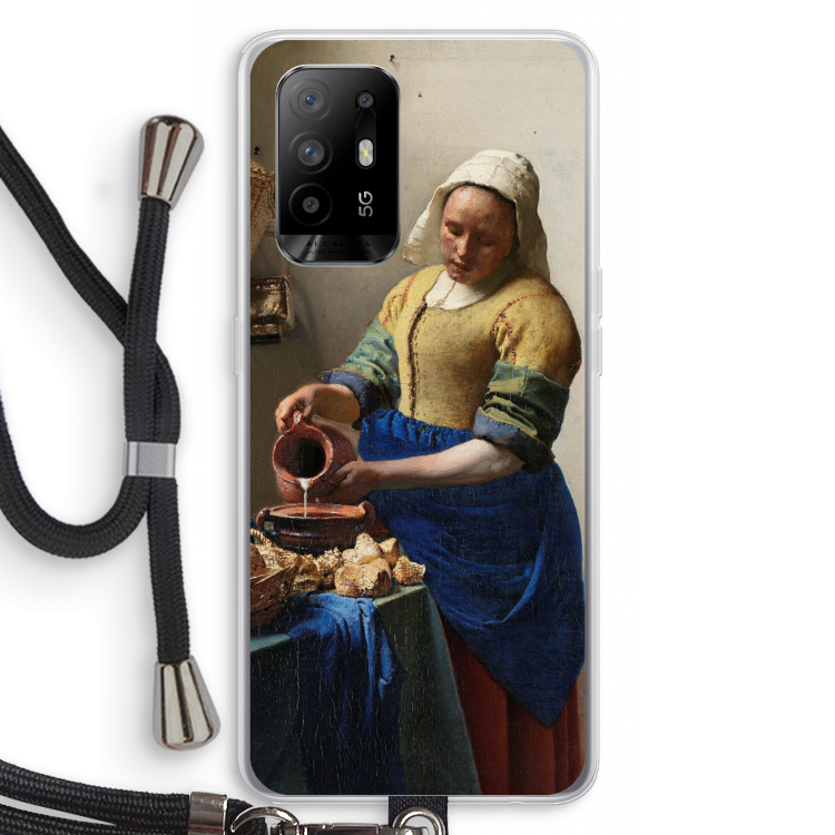 The Milkmaid: Oppo A94 5G Transparant Hoesje met koord