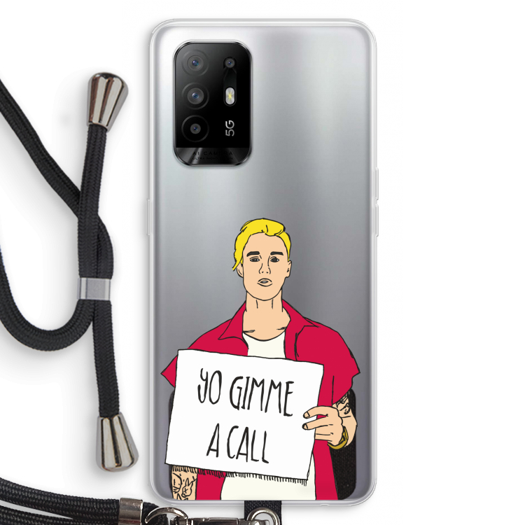 Gimme a call: Oppo A94 5G Transparant Hoesje met koord