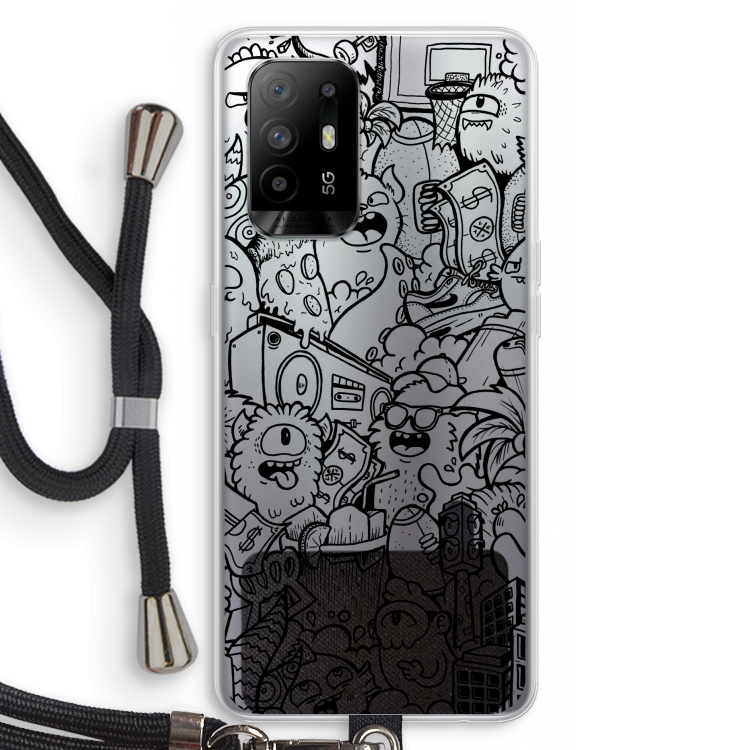 Vexx Black City : Oppo A94 5G Transparant Hoesje met koord