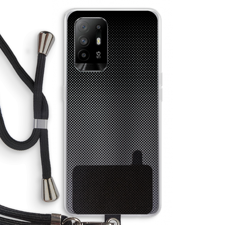 Musketon Halftone: Oppo A94 5G Transparant Hoesje met koord