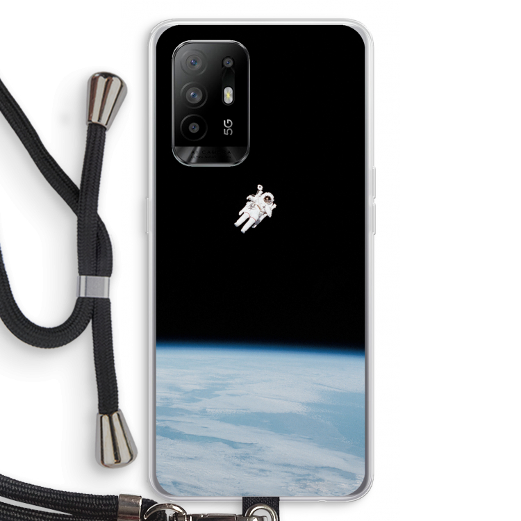 Alone in Space: Oppo A94 5G Transparant Hoesje met koord