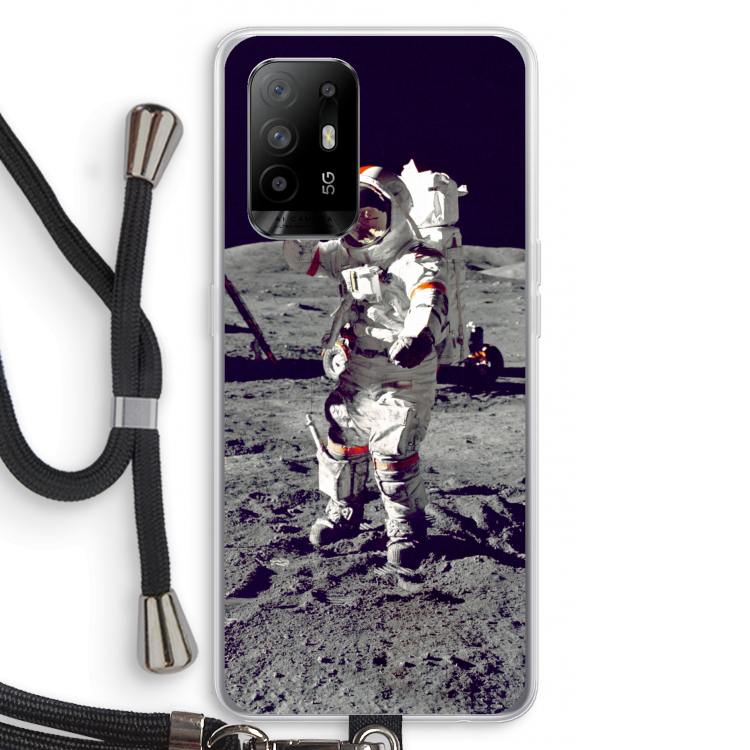 Spaceman: Oppo A94 5G Transparant Hoesje met koord