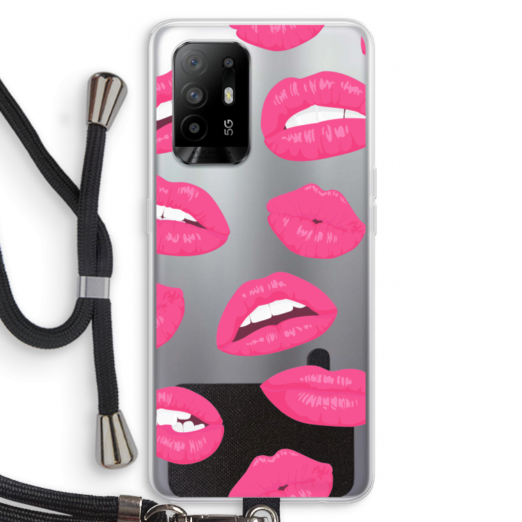 Bite my lip: Oppo A94 5G Transparant Hoesje met koord