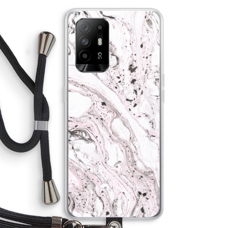 Mengelmoes: Oppo A94 5G Transparant Hoesje met koord