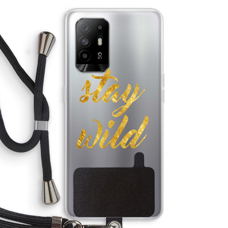 Stay wild: Oppo A94 5G Transparant Hoesje met koord