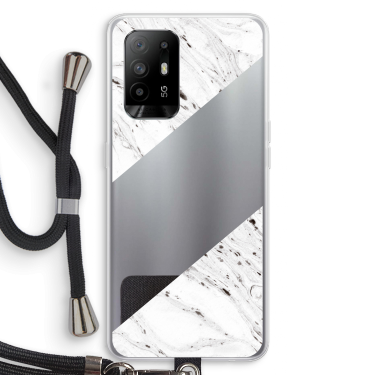 Biggest stripe: Oppo A94 5G Transparant Hoesje met koord