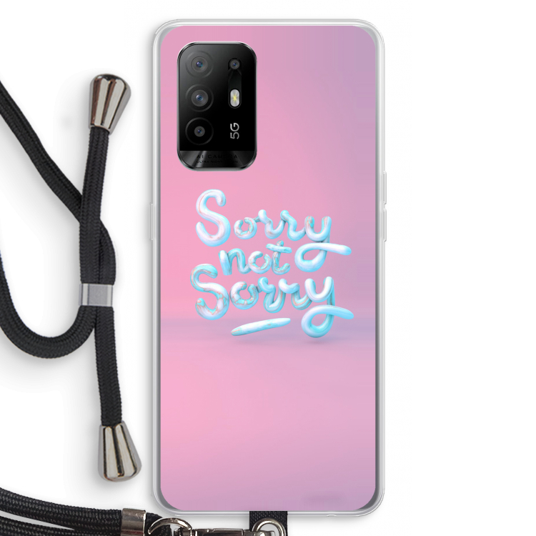 Sorry not sorry: Oppo A94 5G Transparant Hoesje met koord