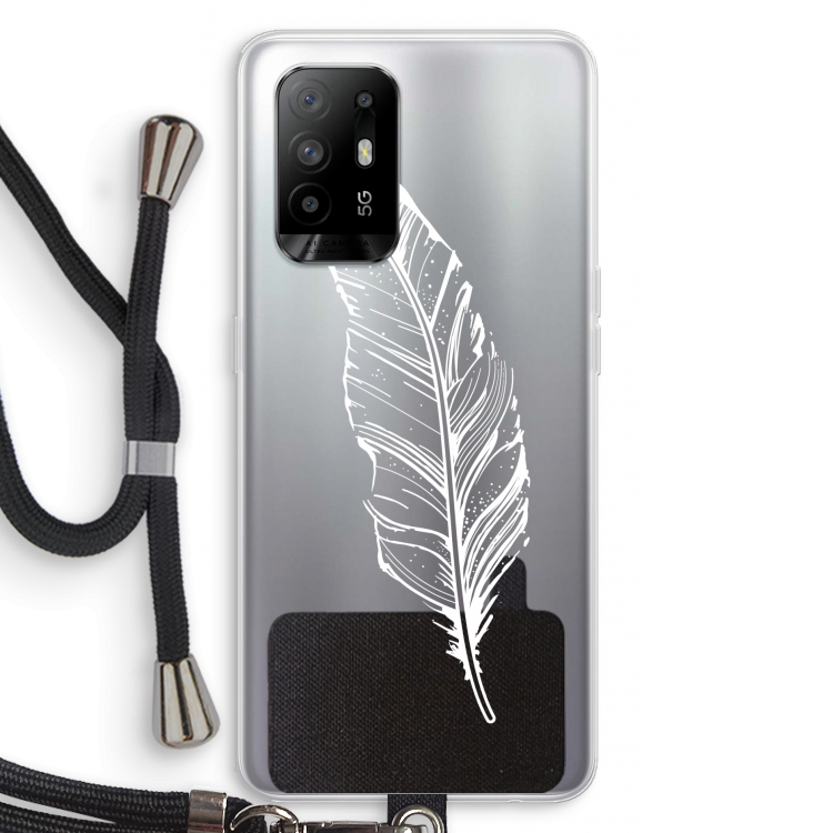 Pluim: Oppo A94 5G Transparant Hoesje met koord