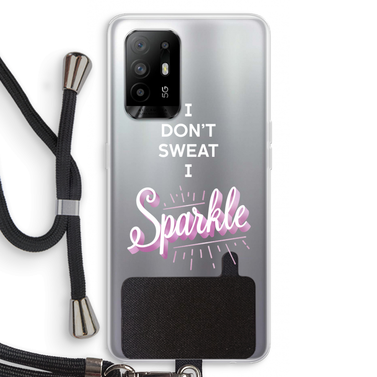 Sparkle quote: Oppo A94 5G Transparant Hoesje met koord