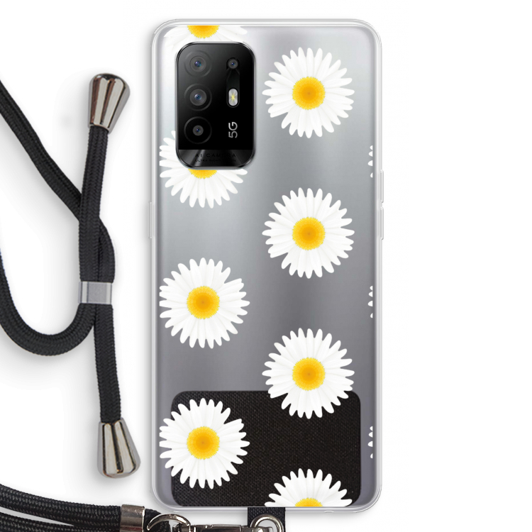 Margrietjes: Oppo A94 5G Transparant Hoesje met koord