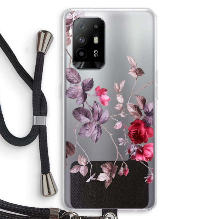 Mooie bloemen: Oppo A94 5G Transparant Hoesje met koord