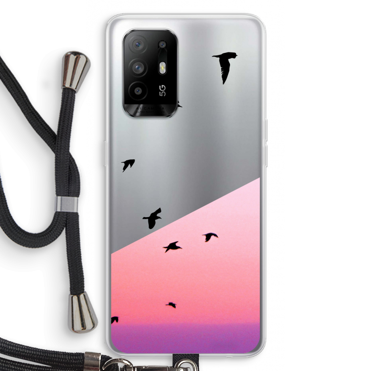 Fly away: Oppo A94 5G Transparant Hoesje met koord