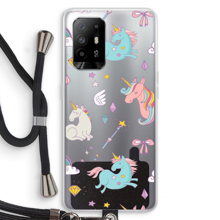 Fantasiewereld: Oppo A94 5G Transparant Hoesje met koord