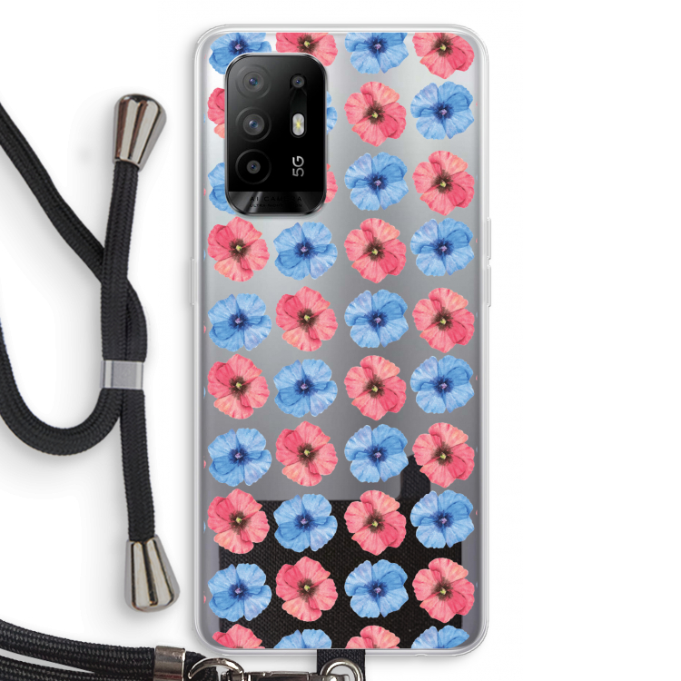 Klaproosjes: Oppo A94 5G Transparant Hoesje met koord