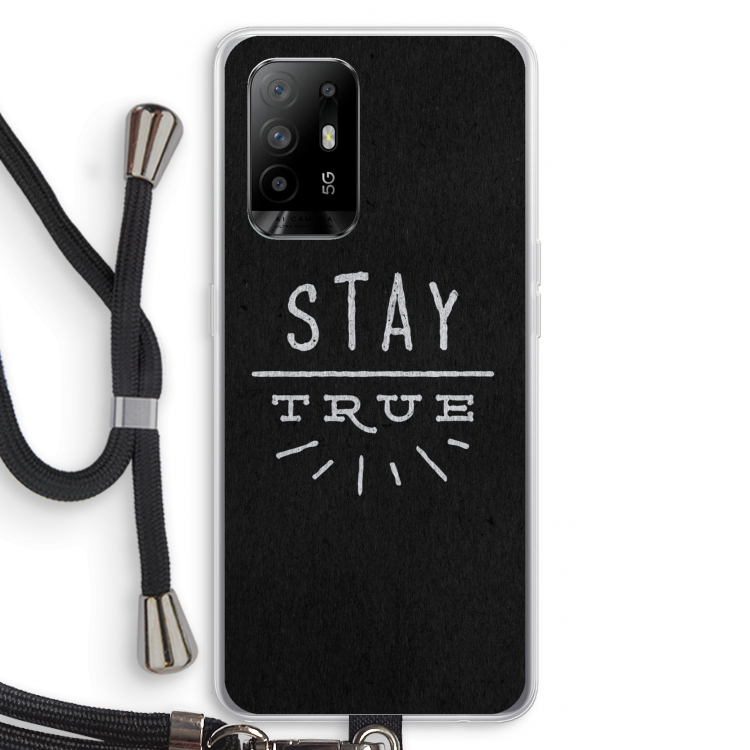 Stay true: Oppo A94 5G Transparant Hoesje met koord