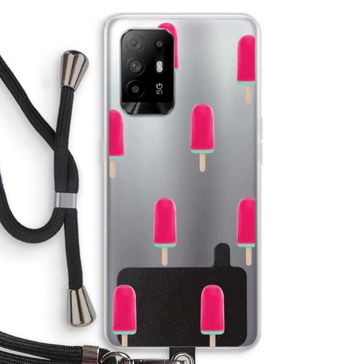 Waterijsje: Oppo A94 5G Transparant Hoesje met koord