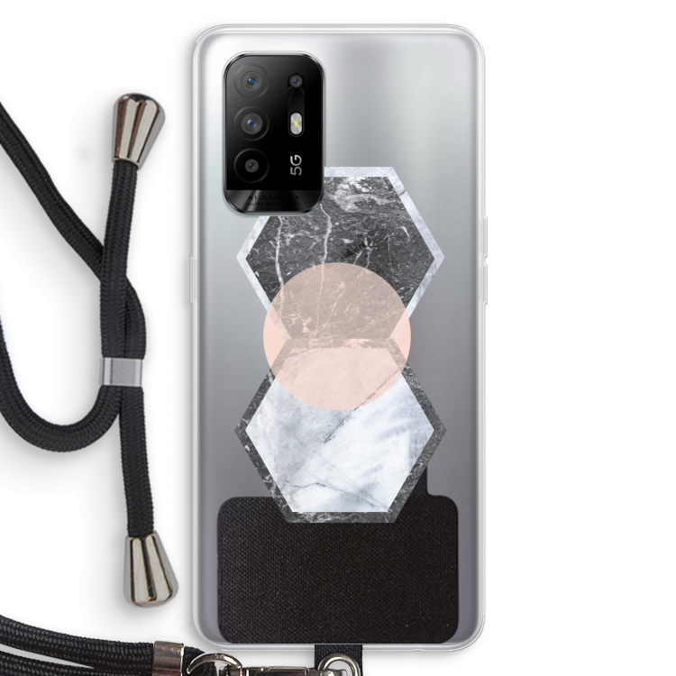 Creatieve toets: Oppo A94 5G Transparant Hoesje met koord