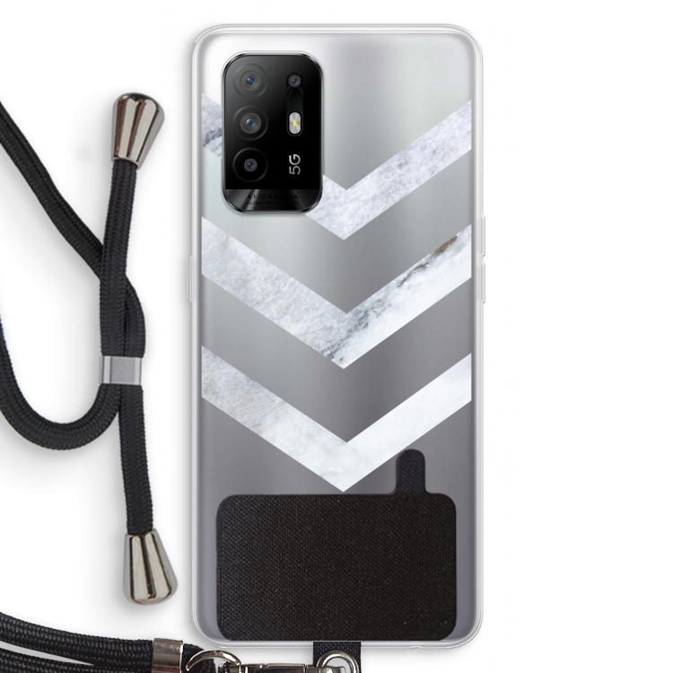 Marmeren pijlen: Oppo A94 5G Transparant Hoesje met koord