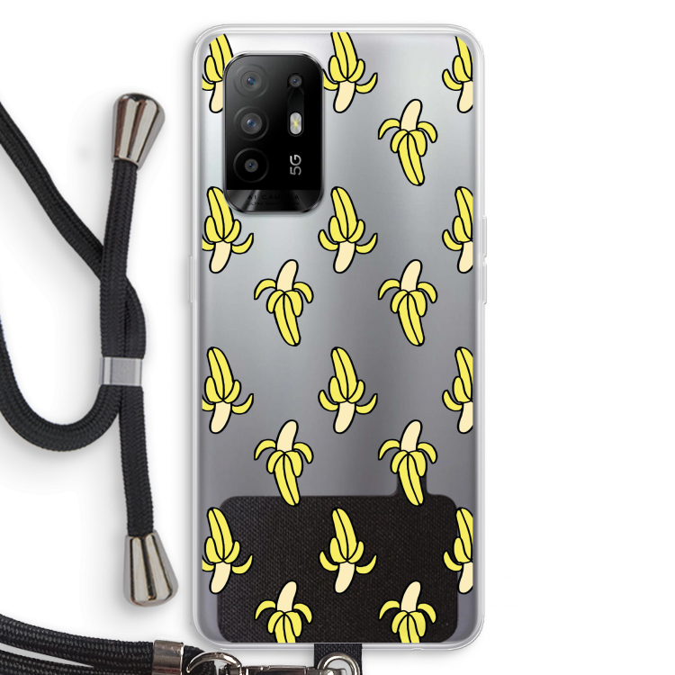 Bananas: Oppo A94 5G Transparant Hoesje met koord