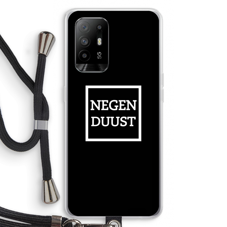 Negenduust black: Oppo A94 5G Transparant Hoesje met koord