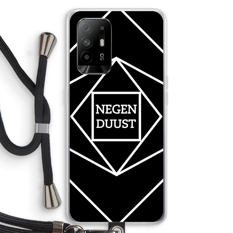 Negenduust geometrisch: Oppo A94 5G Transparant Hoesje met koord