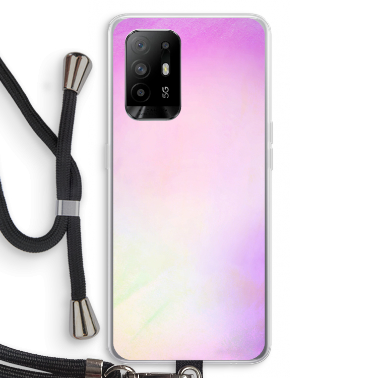 Flow mist pastel: Oppo A94 5G Transparant Hoesje met koord
