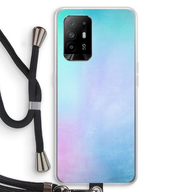 mist pastel: Oppo A94 5G Transparant Hoesje met koord
