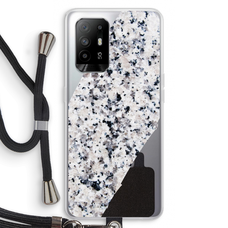 Gespikkelde marmer: Oppo A94 5G Transparant Hoesje met koord