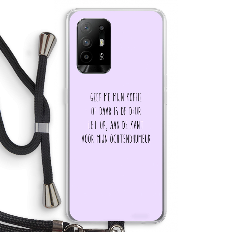 Ochtendhumeur: Oppo A94 5G Transparant Hoesje met koord