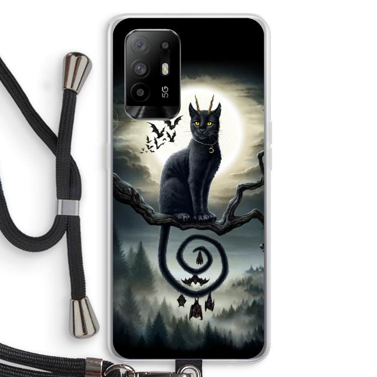 Moonlight Companions: Oppo A94 5G Transparant Hoesje met koord