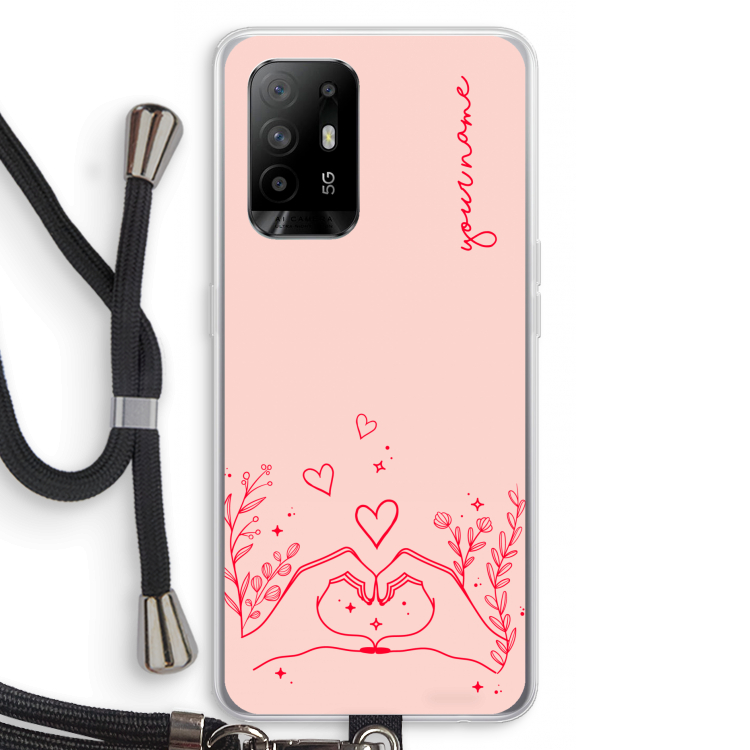 Love is in the air: Oppo A94 5G Transparant Hoesje met koord