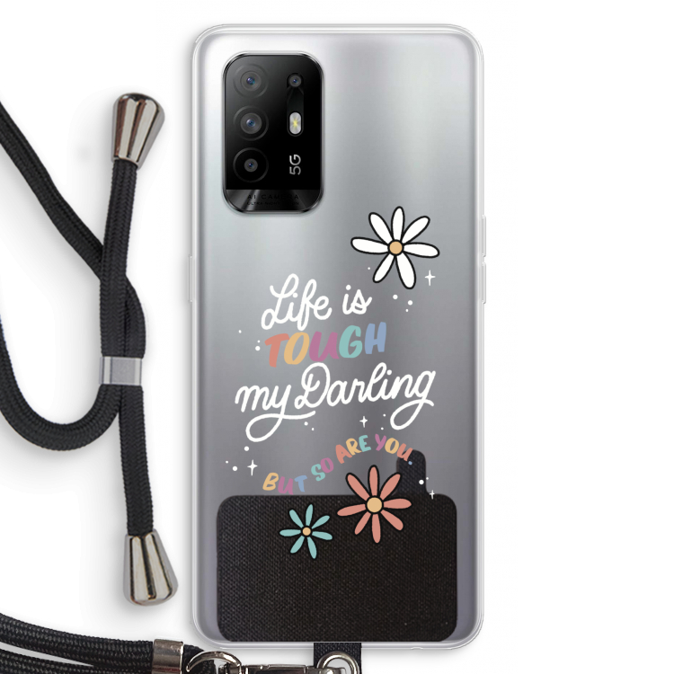 Tough Life: Oppo A94 5G Transparant Hoesje met koord