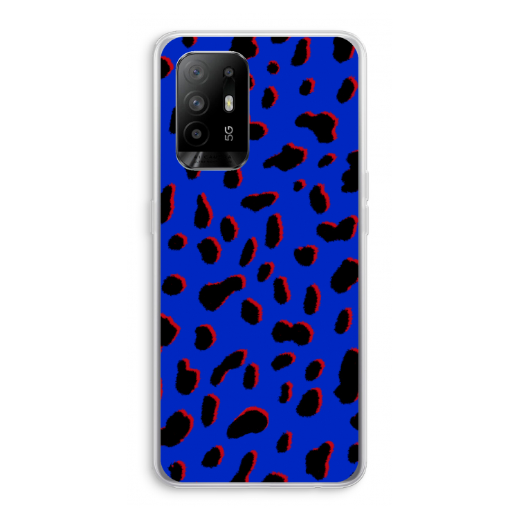 Blue Leopard: Oppo A95 5G Transparant Hoesje