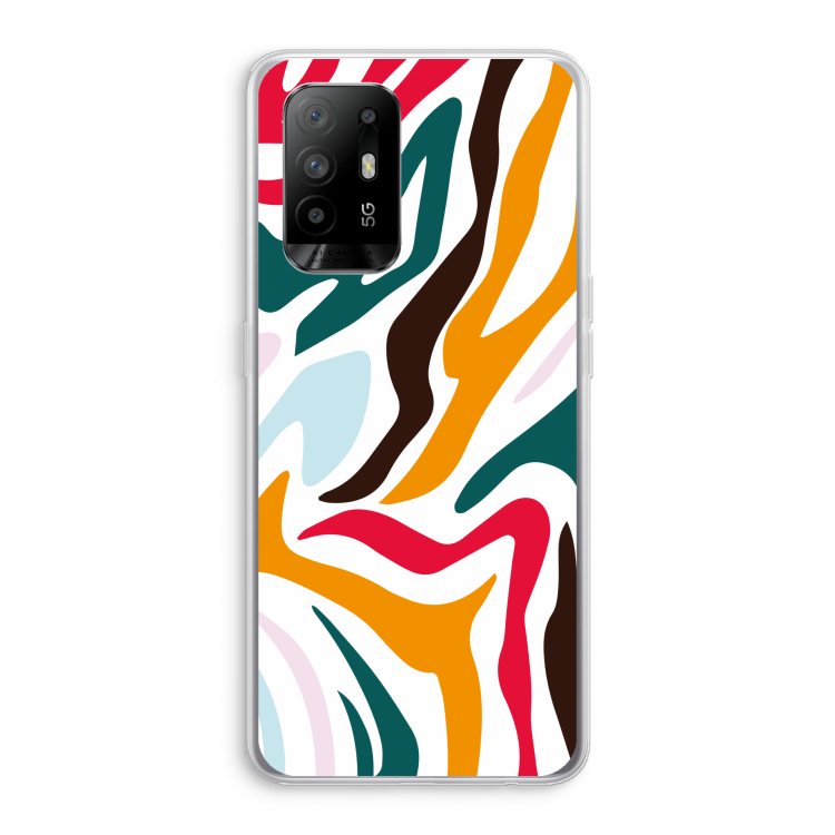 Colored Zebra: Oppo A95 5G Transparant Hoesje
