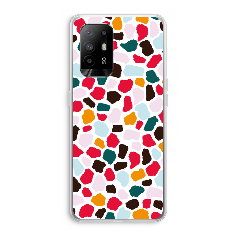 Colored Giraffe: Oppo A95 5G Transparant Hoesje