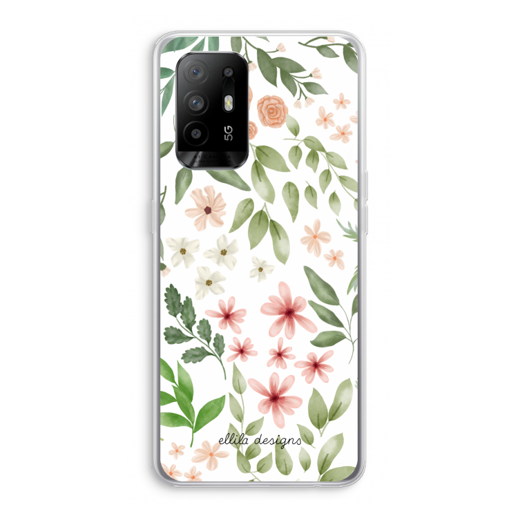 Botanical sweet flower heaven: Oppo A95 5G Transparant Hoesje