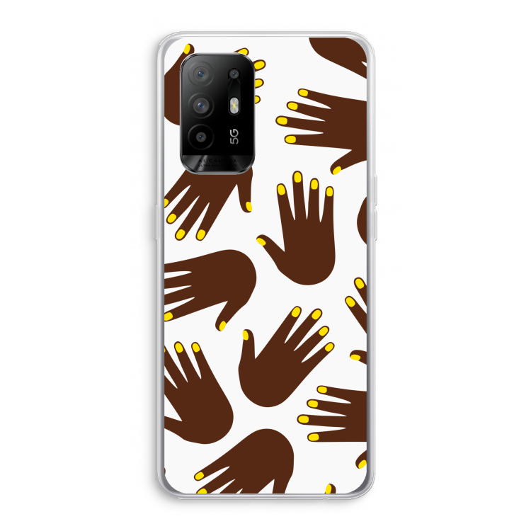 Hands dark: Oppo A95 5G Transparant Hoesje