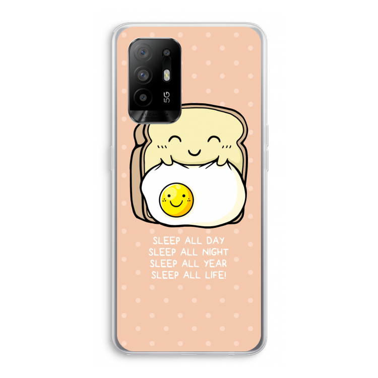 Sleep All Day: Oppo A95 5G Transparant Hoesje