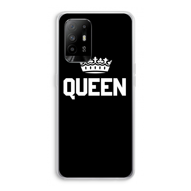 Queen zwart: Oppo A95 5G Transparant Hoesje