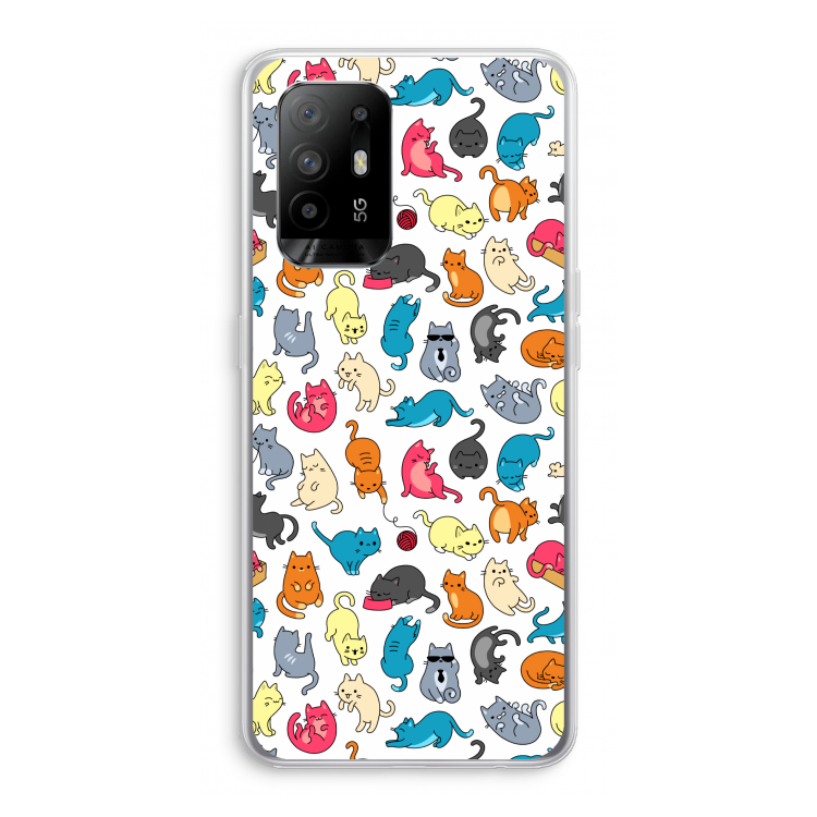 Kleurrijke katten: Oppo A95 5G Transparant Hoesje