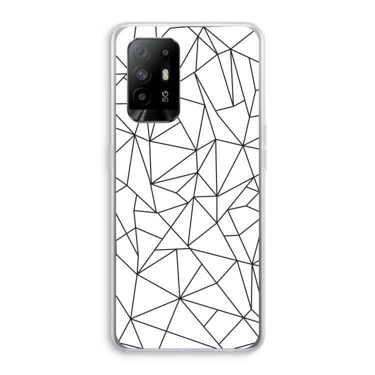 Geometrische lijnen zwart: Oppo A95 5G Transparant Hoesje