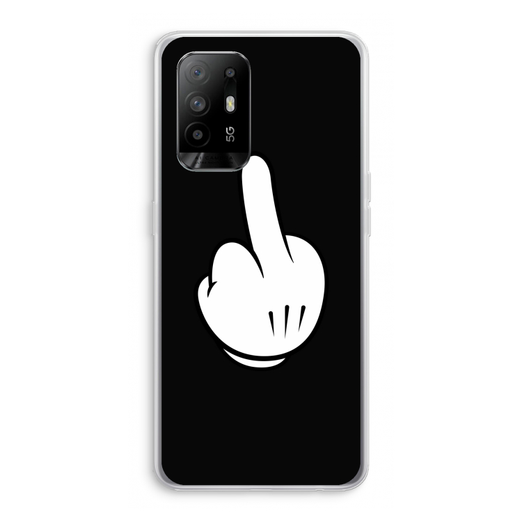 Middle finger black: Oppo A95 5G Transparant Hoesje