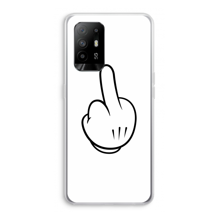 Middle finger white: Oppo A95 5G Transparant Hoesje