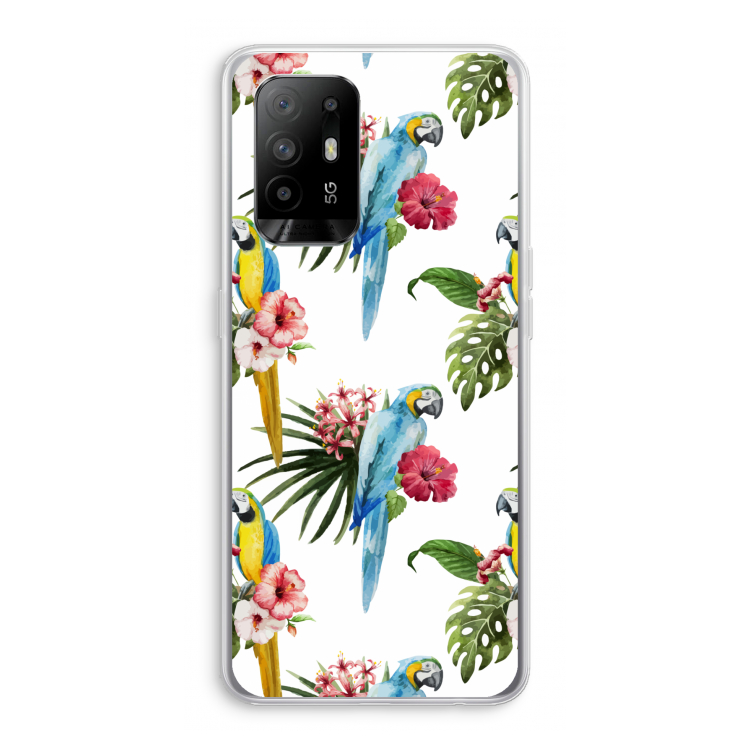 Kleurrijke papegaaien: Oppo A95 5G Transparant Hoesje